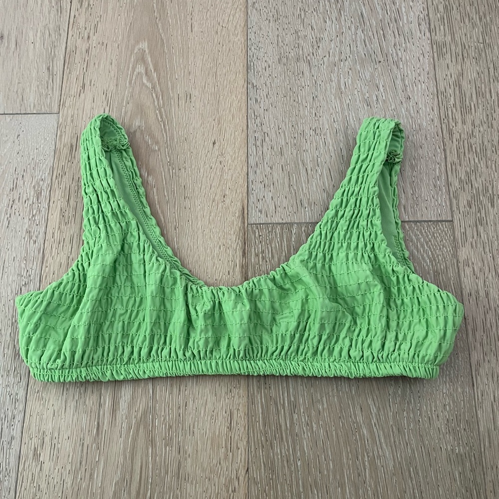 Green textured bikini top